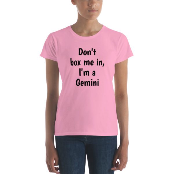 Gemini don't box me in women's t-shirt